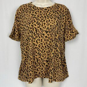 We The Free People Top Women Small Animal Print T Shirt Lightweight Boxy Clarity